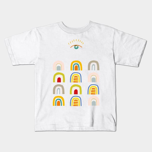 Rainbow Love Kids T-Shirt by NJORDUR
